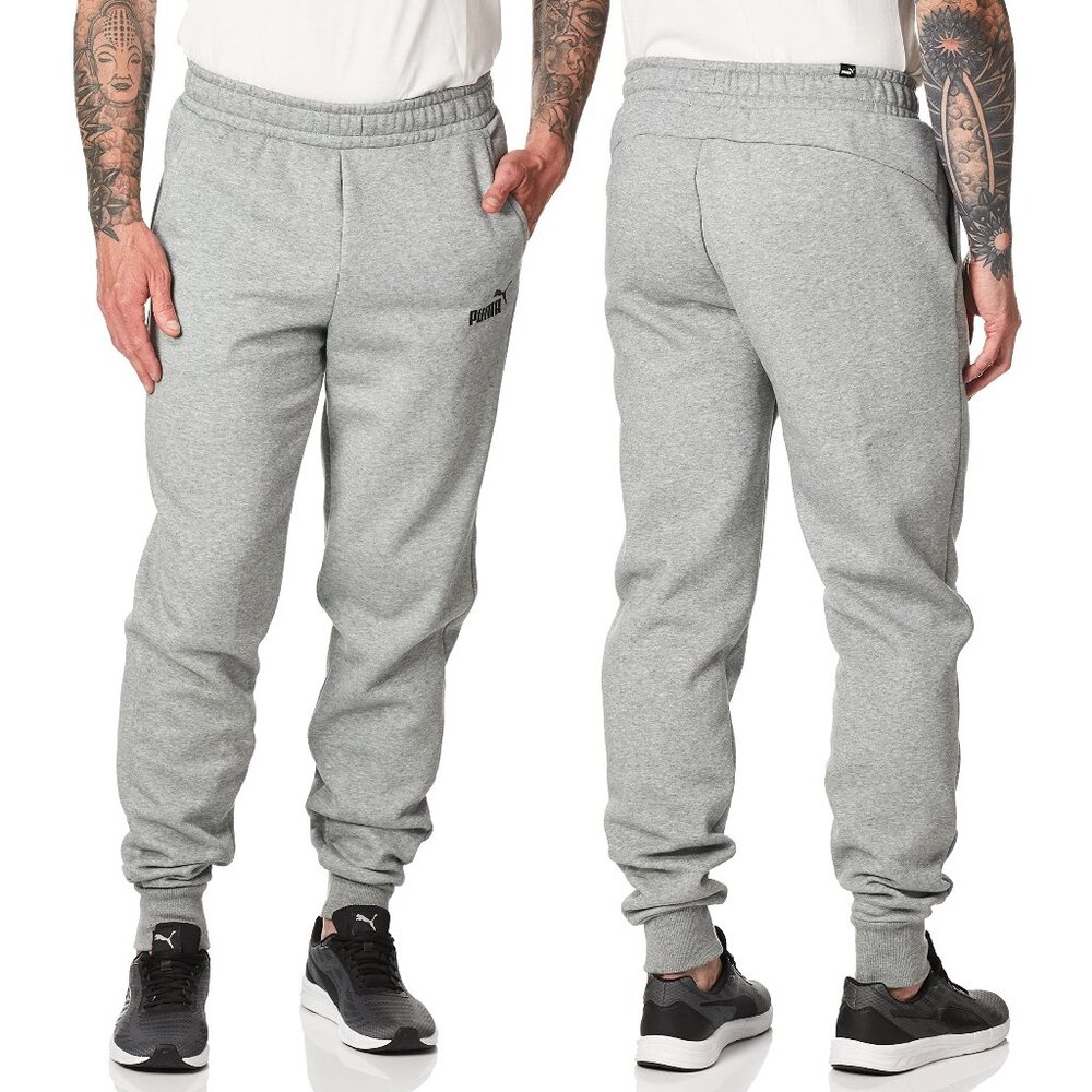 New! Puma Essentials Fleece Jogger Sweatpants Men's Big & Tall Gray Heather